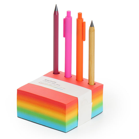 Spectrum Paper Block with Metal Infinity Pencil, Bamboo Pencil and Two Ball Point Pens