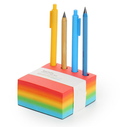 Spectrum Paper Block with Metal Infinity Pencil, Bamboo Pencil and Two Ball Point Pens