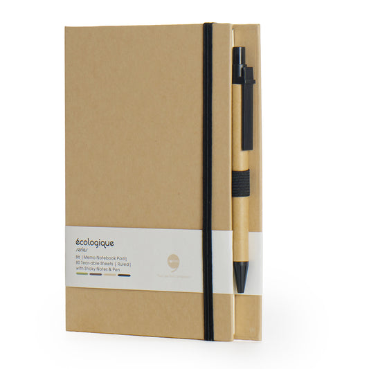 COMMA Ecologique Memo Notebook Pad with Pen & Sticky Notes
