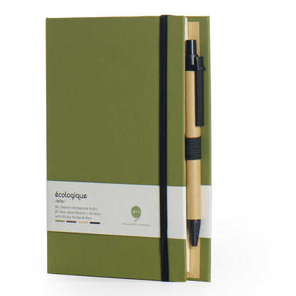 COMMA Ecologique Memo Notebook Pad with Pen & Sticky Notes