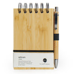 Load image into Gallery viewer, COMMA Artisan Spiral Notebook Pad with Pen &amp; Sticky Notes - Beige
