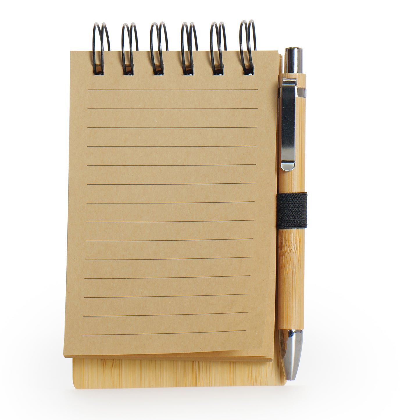 COMMA Artisan Spiral Notebook Pad with Pen & Sticky Notes - Beige