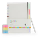 Load image into Gallery viewer, Comma Jellybean Disk-Bound Spiral Notebook with Pen &amp; Sticky Notes B5 Size - Multi Colour
