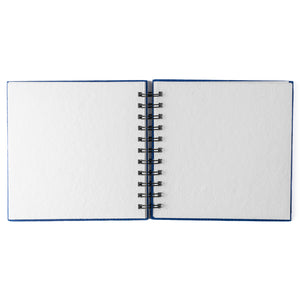Watercolour Book | 6" X 6" | Wire-O | Hot Pressed | Natural Shade 100% Cotton Fibers (Royal Blue)