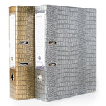 Load image into Gallery viewer, Comma Croco – Lever Arch File – (Gold + Silver)
