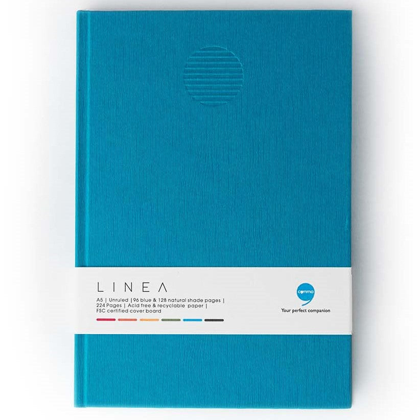 Linea A5 Notebook Unruled - Aqua Blue