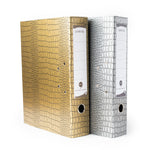 Load image into Gallery viewer, Comma Croco – Lever Arch File – (Gold + Silver)
